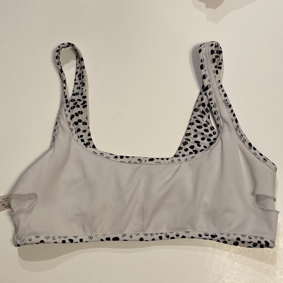 3/$30* Shein Small Bikini Top Off-White Tank Black PolkaDot Dalmatian spot look - Picture 3 of 6